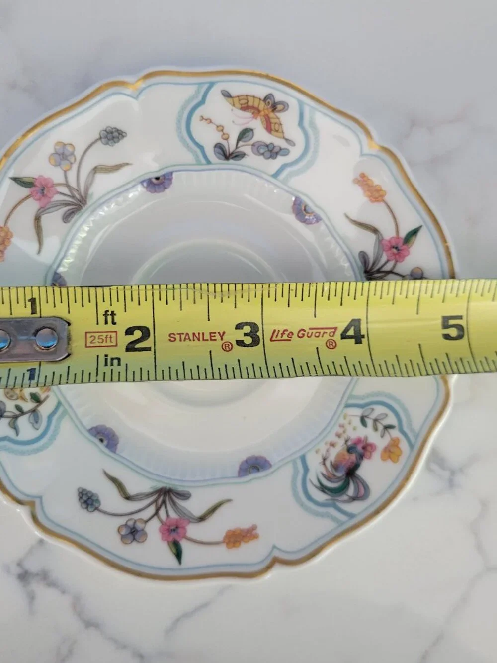 VTG Haviland Limoges France Golden Quail Teacup Saucer Fine China Bird French